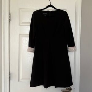 Donna Morgan Black Dress with Embellished Cuffs